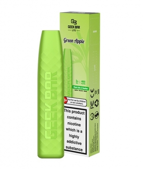 Geek Bar Lite Green Apple, Tigara Electronica de Unica Folosinta, 400 Pufuri, 1.8ml Lichid, Nicotina 20 mg/ml, Calitate Premium