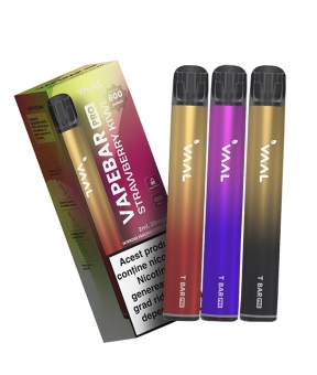 Kit Vapebar PRO 800 Pufuri cu Cartus Umplut cu 2ml Lichid cu Nicotina, Concentratie 20mg/ml, Arome Multiple