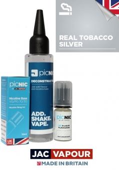 Pachet Lichid Tigara Electronica Premium Jac Vapour Real Tobacco Silver 60ml, Nicotina 3/6/9 mg/ml, High VG, Fabricat in UK