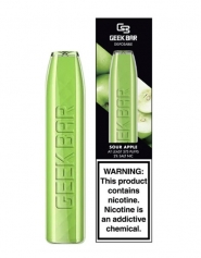 Geek Bar Sour Apple Disposable, Tigara Electronica de Unica Folosinta, 600 Pufuri, 2ml Lichid, Nicotina 20 mg/ml, Calitate Premium