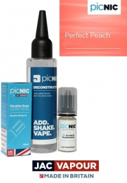 Pachet 60ml Lichid Tigara Electronica Premium Jac Vapour Perfect Peach, Nicotina 3mg/ml, 80%VG 20%PG, Fabricat in UK, DiY
