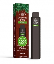 Vape cu CBD de Unica Folosinta Darwin Cola, 2500 Pufuri, Izolat CBD 1000mg, Fara THC, Calitate Premium UK