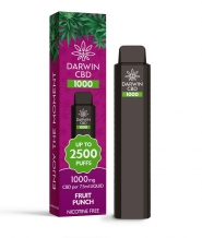Vape de Unica Folosinta cu CBD Darwin Fruit Punch, 2500 Pufuri, Izolat CBD 1000mg, Fara THC, Calitate Premium UK